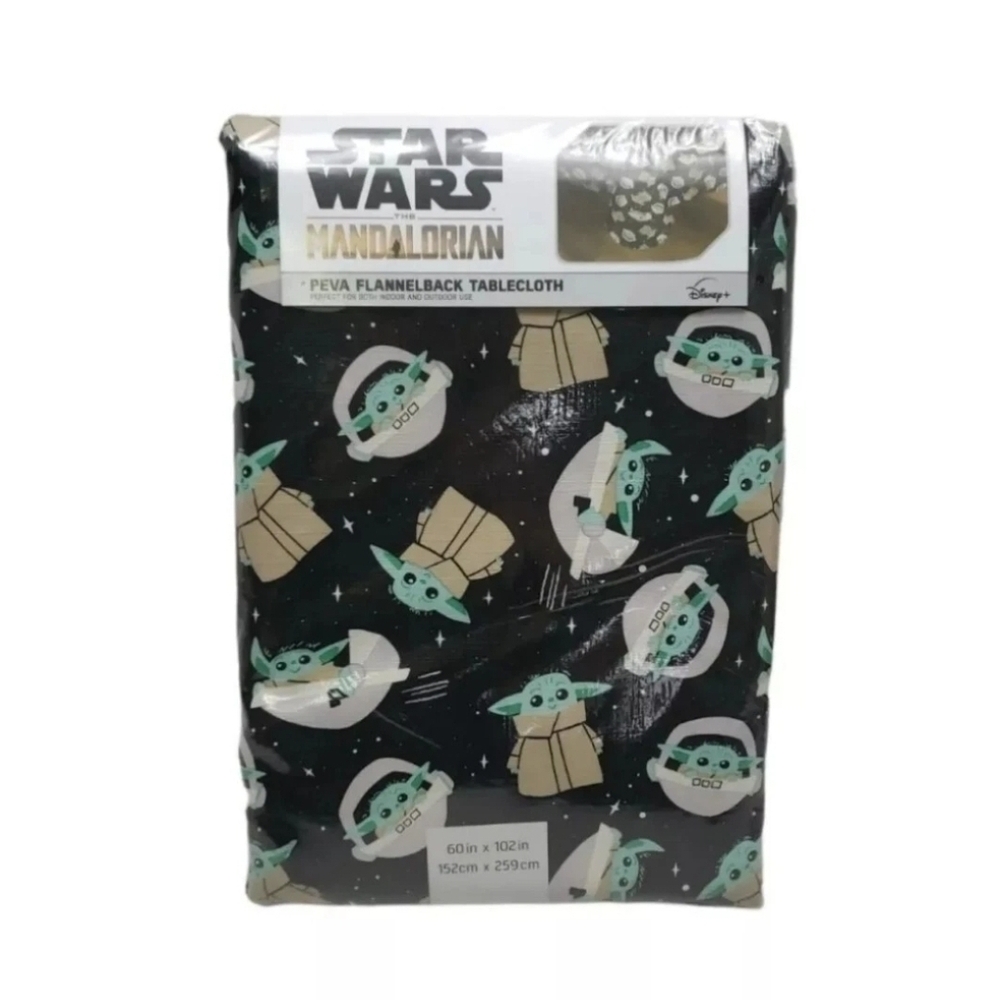 Star Wars The Mandalorian PEVA Flannelback Tablecloth 60"×102" Disney New